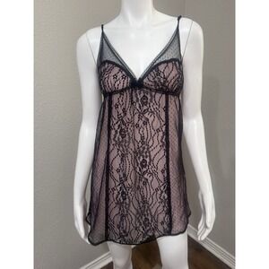 Vtg Y2K Lace Teddy Pink Oscar De La Renta Sexy Retro XS